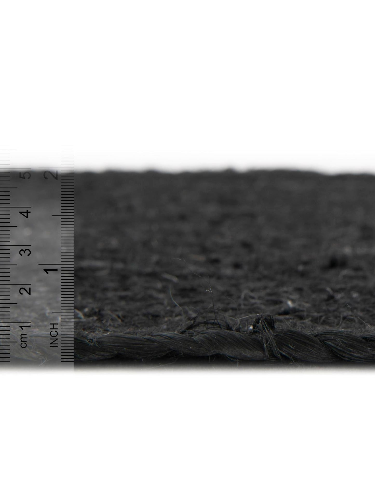 Black jute rug edge detail handmade woven border durable finish
