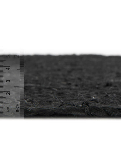 Black jute rug edge detail handmade woven border durable finish