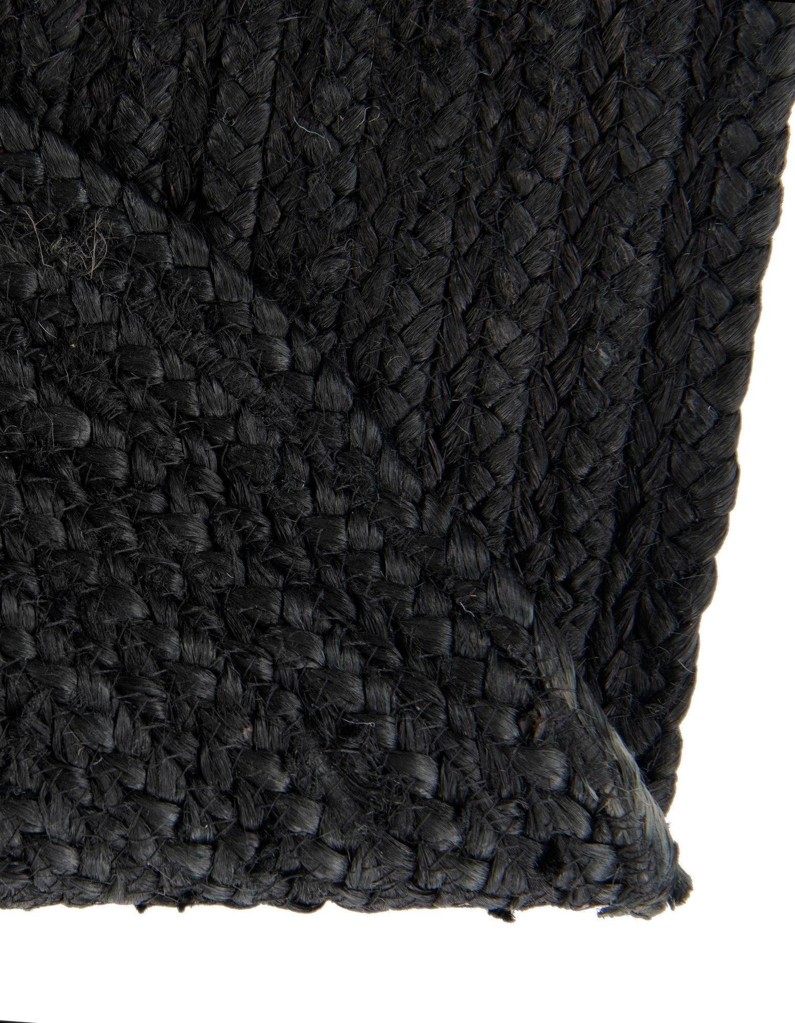 Close-up of a textured black fabric with a diamond pattern
