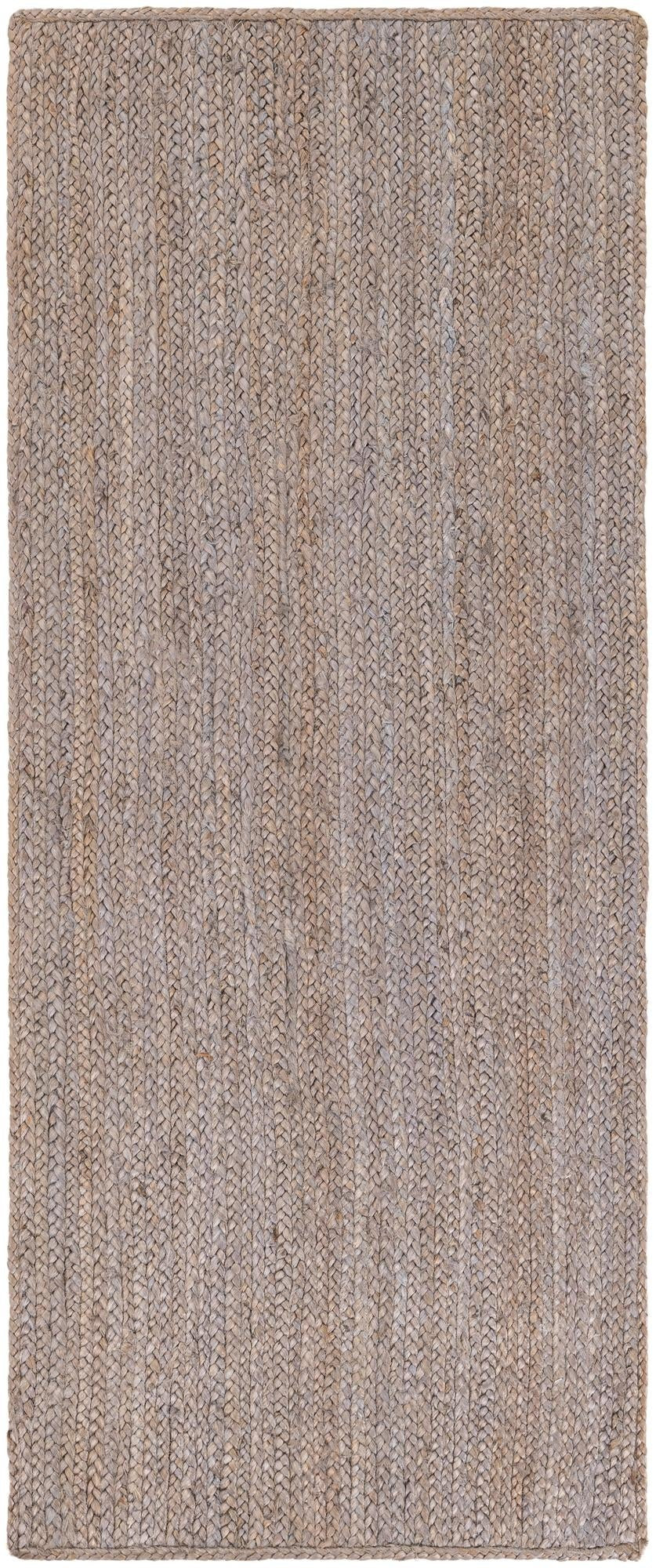 Runner Gray rug with a textured pattern on a plain background