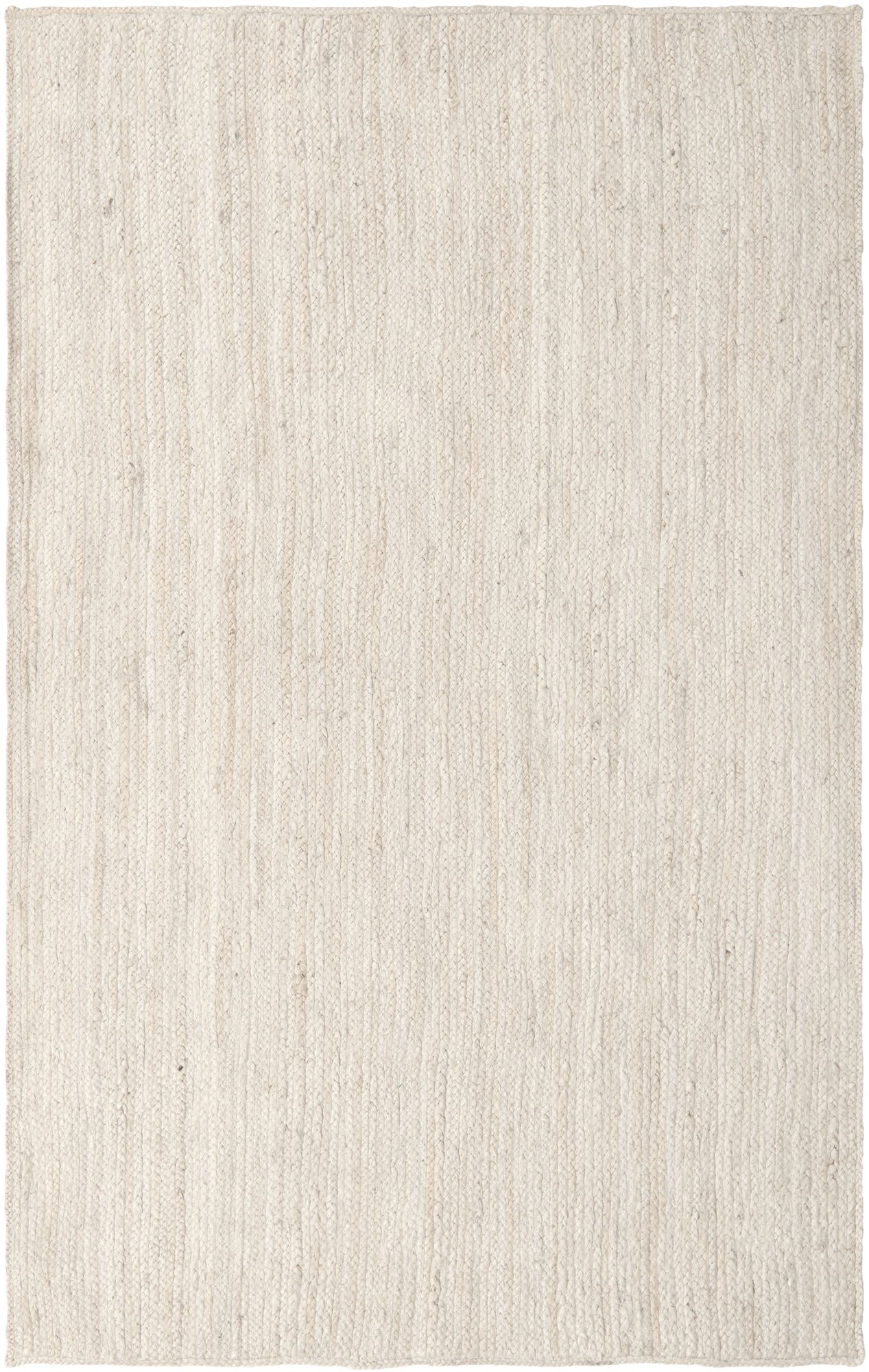 White area rug with a subtle pattern on a white background